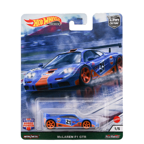 Hot Wheels Premium Car Culture McLaren F1 GTR Gulf Big J's Garage