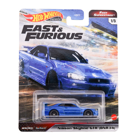 Hot Wheels Premium Fast Blue NISSAN SKYLINE GTR Big J's Garage