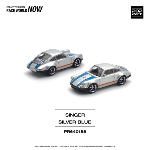 Porsche Singer Silver Blue Pop Race - Big J's Garage