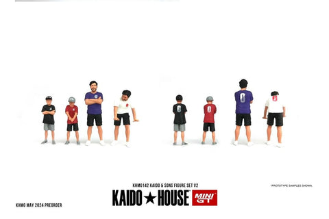 Kaido and Sons Figure Set V2 Set of 4 Kaido House x Mini GT - Big J's Garage