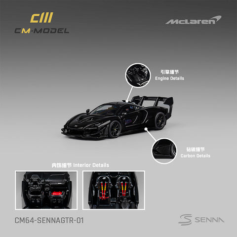 McLaren Senna GTR Black Limited Edition 1:64 CM Model - Big J's Garage