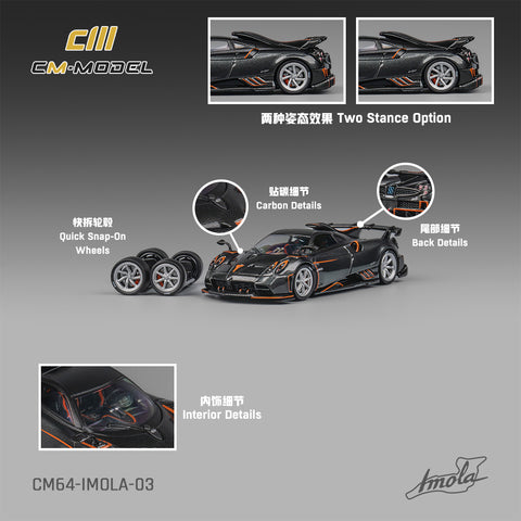 Pagani Imola Metallic Gray Limited Edition 1:64 CM Model - Big J's Garage