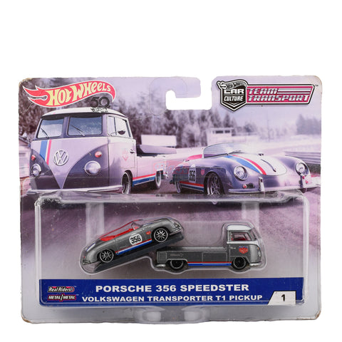 Hot Wheels Team Transport Porsche 356 Speedster Volkswagen Transporter T1 Pickup (BAD CARD) Big J's Garage