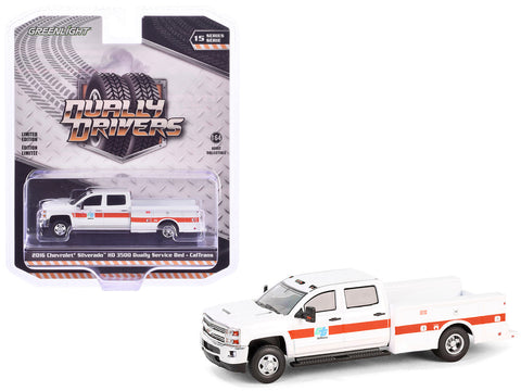 2016 Chevrolet Silverado 3500 HD Dually Service Bed – CalTrans (California Department of Transportation) Dually Drivers Series 15 Greenlight Collectibles - Big J's Garage