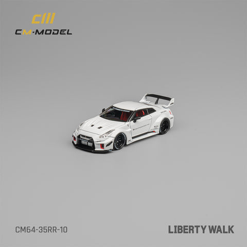 Nissan R35 GTR LBWK Supersilhouette 35GT-RR Liberty Walk White Limited Edition 1:64 CM Model - Big J's Garage