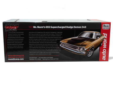 1972 Dodge Demon GSS Mr Norms GY8 Gold Metallic 1:18 Auto World