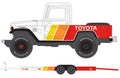 1980 Toyota Land Cruiser w/Open Car Trailer - White w/Toyota Graphics Johnny Lightning Tow & Go 2024 Release 2 3 Car Assortment - Big J's Garage