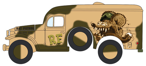 Rat Fink Dodge WC54 - Desert Camo Johnny Lightning Pop Culture Assortment 2024 Release 2 - Big J's Garage