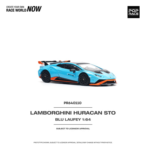 (Pre-Order) Lamborghini Huracan STO Blu Laufey / Arancio Xanto Pop Race