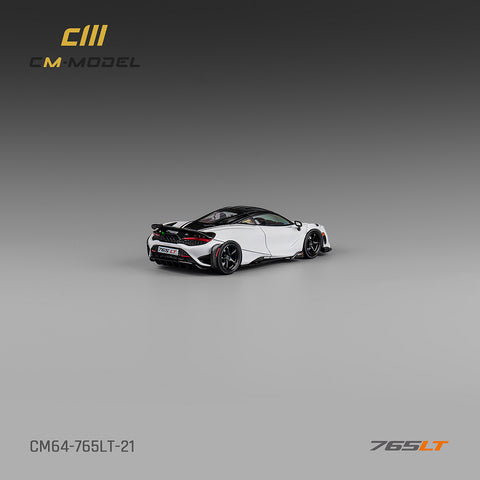 McLaren 765LT White With Carbon Hood Limited Edition 1:64 CM Model - Big J's Garage