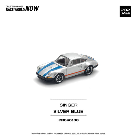 Porsche Singer Silver Blue Pop Race - Big J's Garage