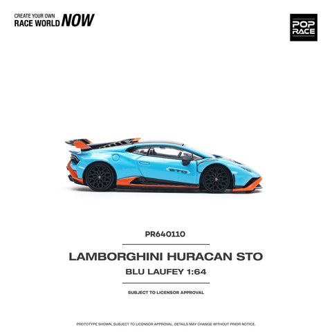 (Pre-Order) Lamborghini Huracan STO Blu Laufey / Arancio Xanto Pop Race