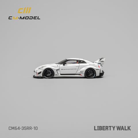 Nissan R35 GTR LBWK Supersilhouette 35GT-RR Liberty Walk White Limited Edition 1:64 CM Model - Big J's Garage