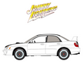 2002 Subaru Impreza WRX Import Heat White w/Carbon Fiber Hood & Roof Johnny Lightning - Big J's Garage