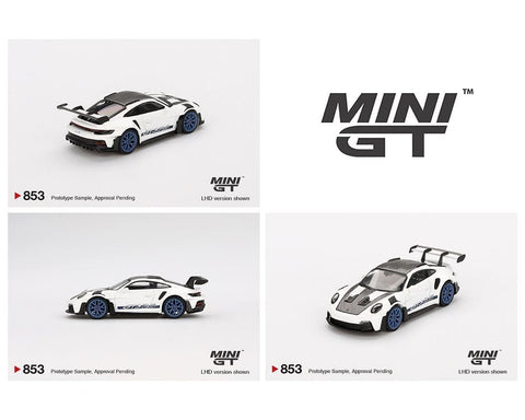 Porsche 911 (992) GT3 RS Weissach Package – White with Indigo Blue Mini GT - Big J's Garage