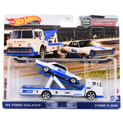 '65 Ford Galaxie & Ford C-800 Hot Wheels Team Transport (Damaged Back) - Big J's Garage