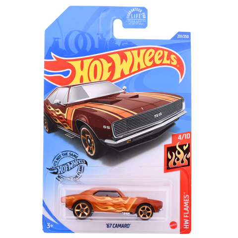 '67 Camaro HW Flames Hot Wheels In Sterling Protector - Big J's Garage