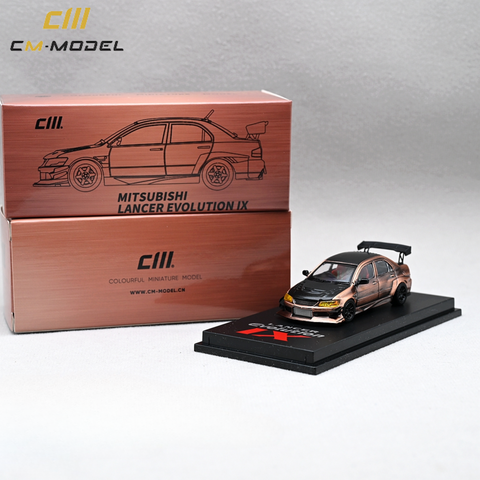 Mitsubishi Evo ix Widebody Bronze With Carbon Limited Edition 1:64 CM Model - Big J's Garage