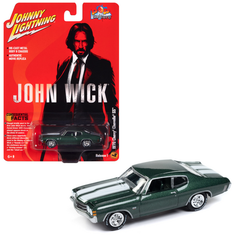 1970 Chevy Chevelle SS John Wick Forest Green Poly Johnny Lightning - Big J's Garage