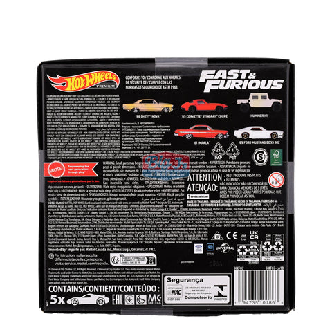 Fast and Furious Hot Wheels Premium Box 5 Pack Set Sealed - Big J's Garage