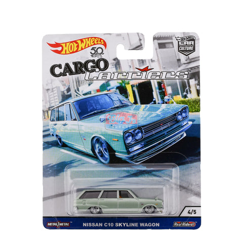 Hot Wheels Cargo Carriers Nissan C10 Skyline Wagon Real Riders - Big J's Garage