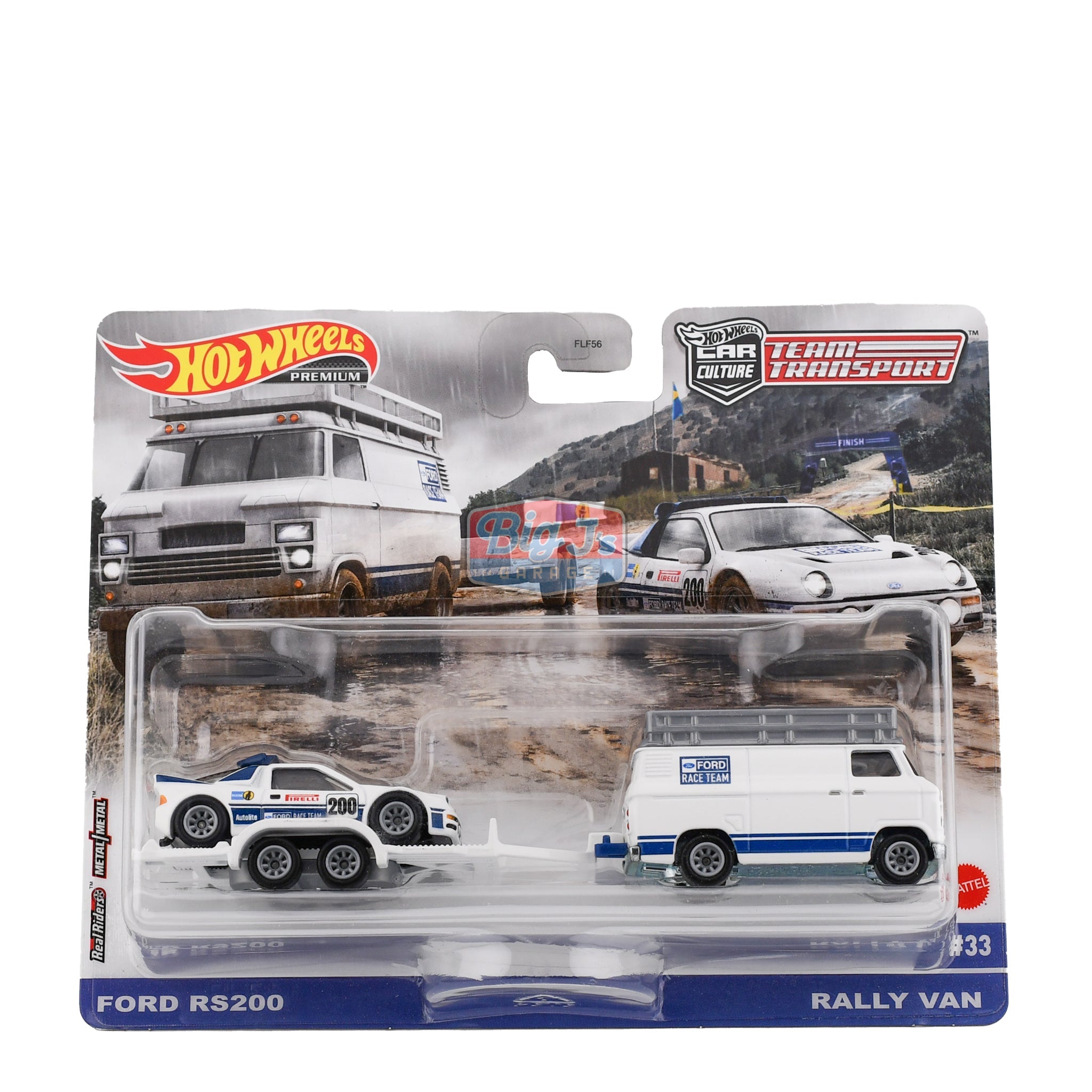 Hot Wheels Premium Team Transport Ford RS200 Rally Van Kids Diecast Toy ...