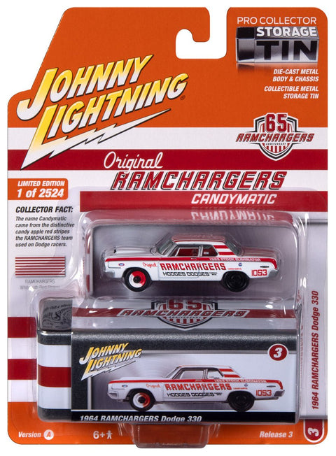 1964 Dodge 330 Ramchargers White Johnny Lightning - Big J's Garage