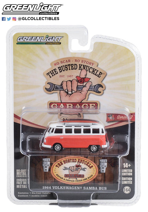 1964 Volkswagen Samba Bus with Surfboards Busted Knuckle Garage Series 2 Greenlight Collectibles - Big J's Garage