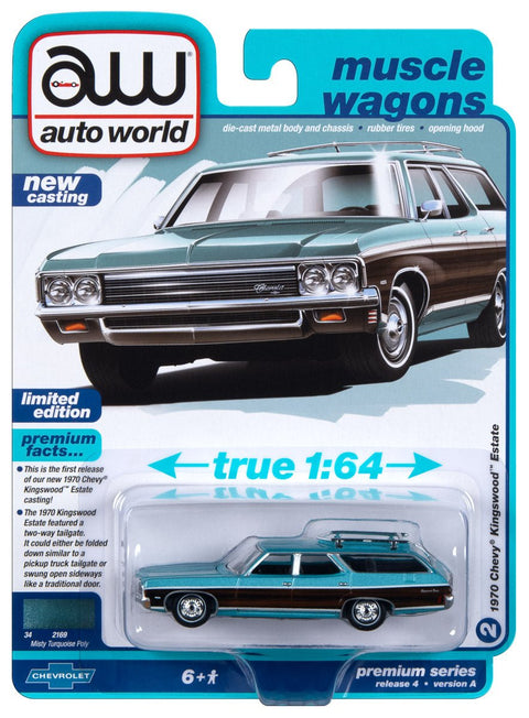 1970 Chevrolet Kingswood Estate Misty Turquoise Poly w/Side Woodgrain Auto World - Big J's Garage