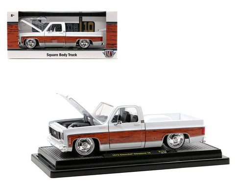 1973 Chevrolet Cheyenne 10 Squarebody Truck with Wood 1:24 M2 Machines - Big J's Garage