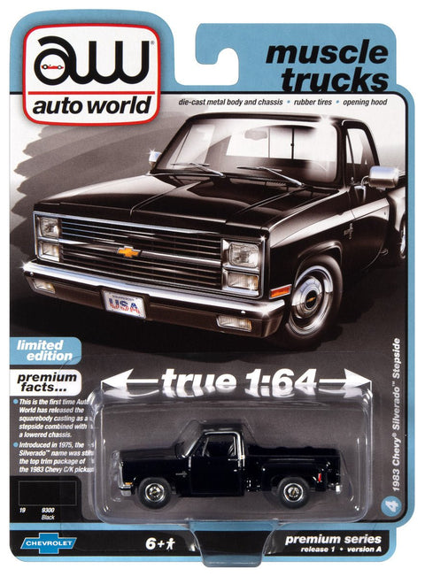 1983 Chevrolet Silverado Stepside (Lowered) Gloss Black Auto World - Big J's Garage