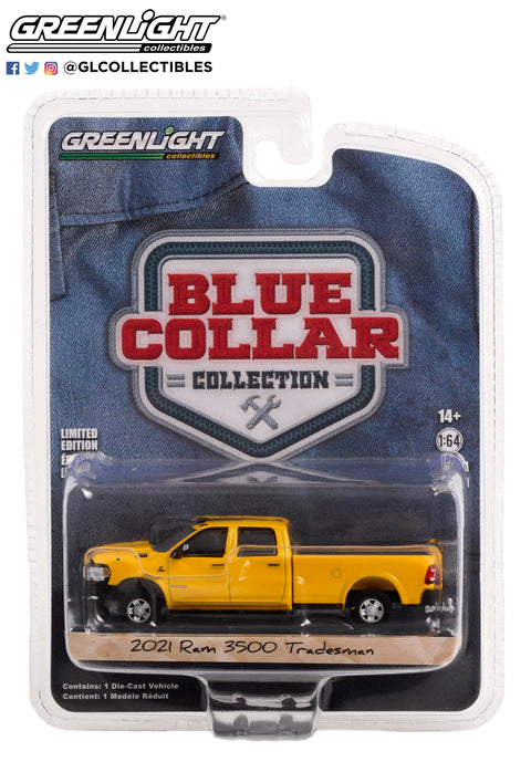 2021 Dodge Ram 3500 Tradesman - School Bus Yellow Blue Collar Collection Series 11 Greenlight Collectibles - Big J's Garage