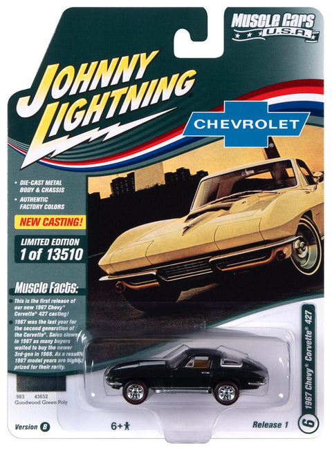 Chevrolet Corvette Goodward Green Poly Johnny Lightning - Big J's Garage