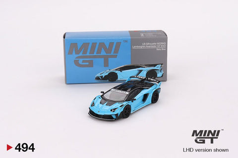 Lamborghini Aventador GT EVO Baby Blue Mini GT Mijo Exclusive - Big J's Garage