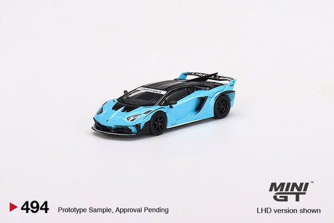 Lamborghini Aventador GT EVO Baby Blue Mini GT Mijo Exclusive - Big J's Garage