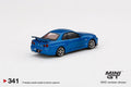 Nissan Skyline GT-R R34 Bayside Blue Mini GT Mijo Exclusive - Big J's Garage