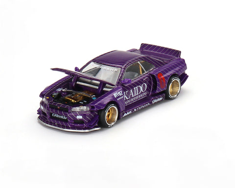 Nissan Skyline GT-R(R34) Purple Kaido House x Mini GT - Big J's Garage