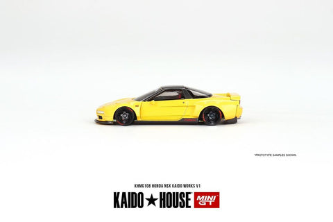 Honda NSX Kaido Works V1 Yellow Kaido House x Mini GT Big J's Garage