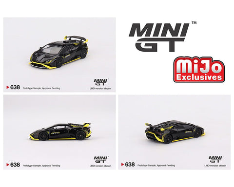 (Pre-Order) Lamborghini Huracan STO Nero Noctis Mini GT Mijo Exclusives - Big J's Garage