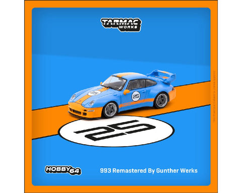 (Pre-Order) Porsche 993 Remastered by Gunther Werks Blue/Orange Tarmac Works Hobby64 - Big J's Garage